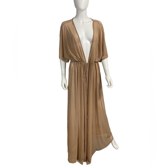 Beige Front Tie Maxi Swim Cover Up
New - Picture 2 of 7